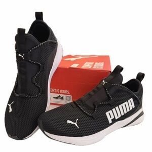 Puma Softride Rift slip-on Bold 2 sneakers Men Black White Mesh athletic shoes